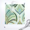 Art Nouveau Cool Colors Golden Yellow Jade Green Mint And Emerald Sage Teal Enamel Effect Lotus Fans Custom Pre-pasted Wallpaper by Spoonflower Pre-Pasted Wallpaper 2FT Wide